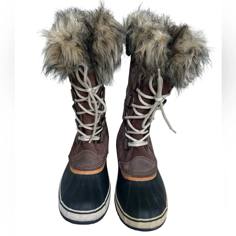 Sorel Joan of Arctic Waterproof Winter Boots Brown Black Snow Boots Size 10